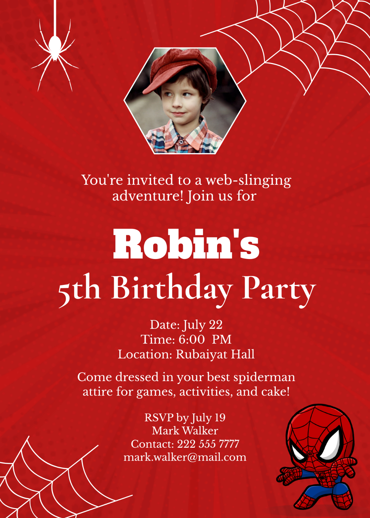 Free Spiderman Birthday Invitation Template To Edit Online in Free Spiderman Invitations Printable