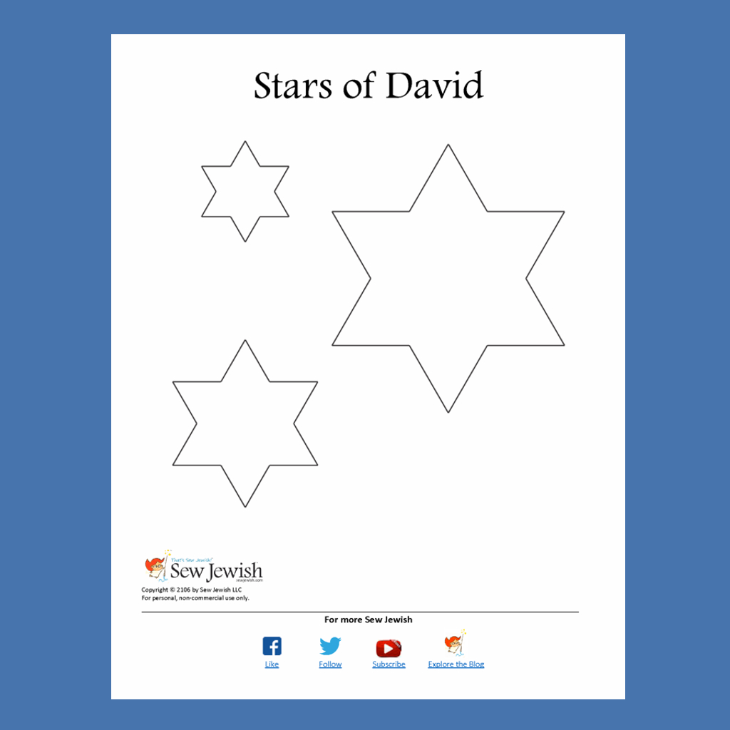 Free Star Of David Pattern [Pdf] | Sew Jewish in Star of David Template Free Printable