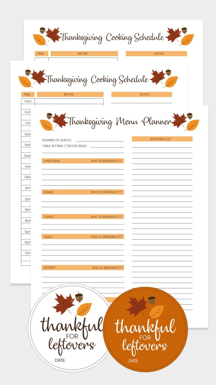 Free Thanksgiving Menu Template, Schedule + Tags | Lil&amp;#039; Luna with regard to Free Thanksgiving Planner Printables