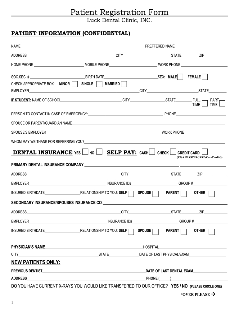 Free Unbeatable Veterinarian Patient Intake Form in Free Printable New Patient Dental Forms