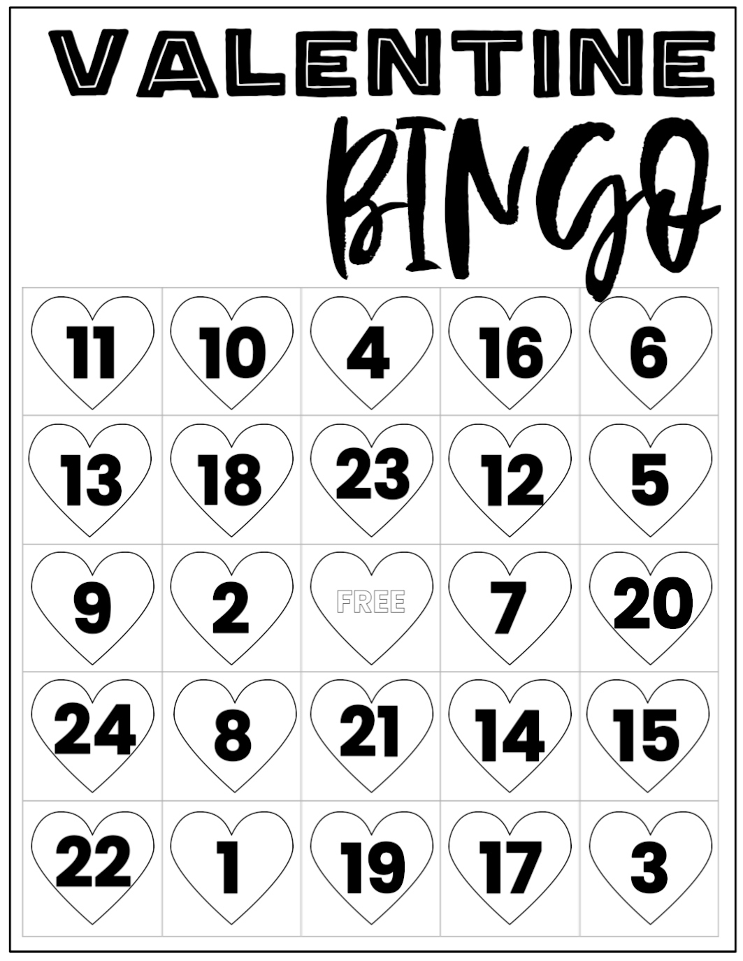 Free Valentine Bingo Printable Cards - Paper Trail Design regarding Printable Valentine Bingo Cards