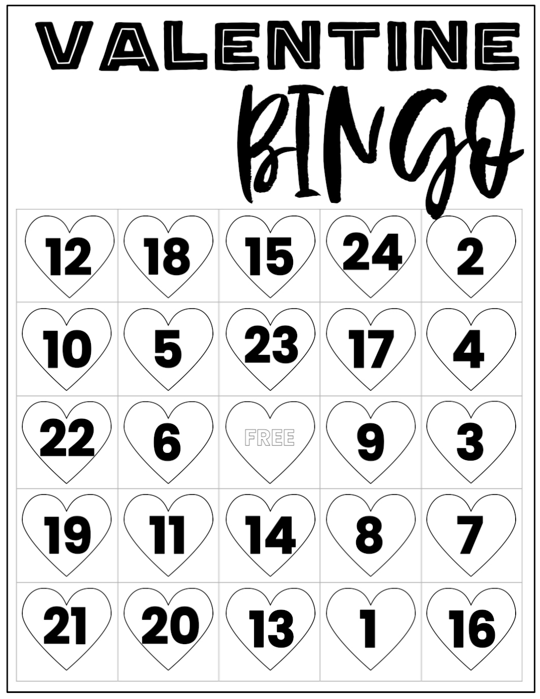 Free Valentine Bingo Printable Cards - Paper Trail Design with Valentine Day Bingo Cards