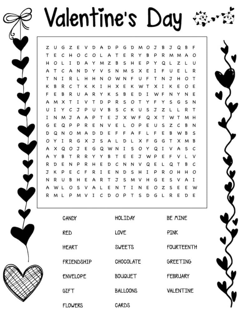 Free Valentine&amp;#039;S Day Word Search - intended for Valentine Word Search Printable Free