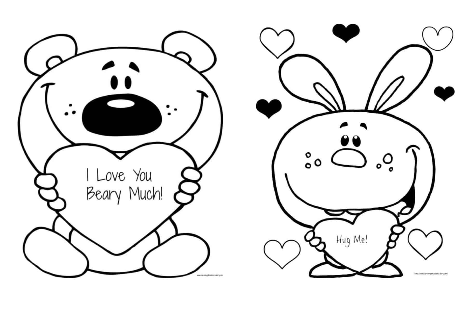 Free Valentine&amp;#039;S &amp;quot;I Love You Beary Much&amp;quot; Coloring Page Printable within I Love You Beary Much Printable