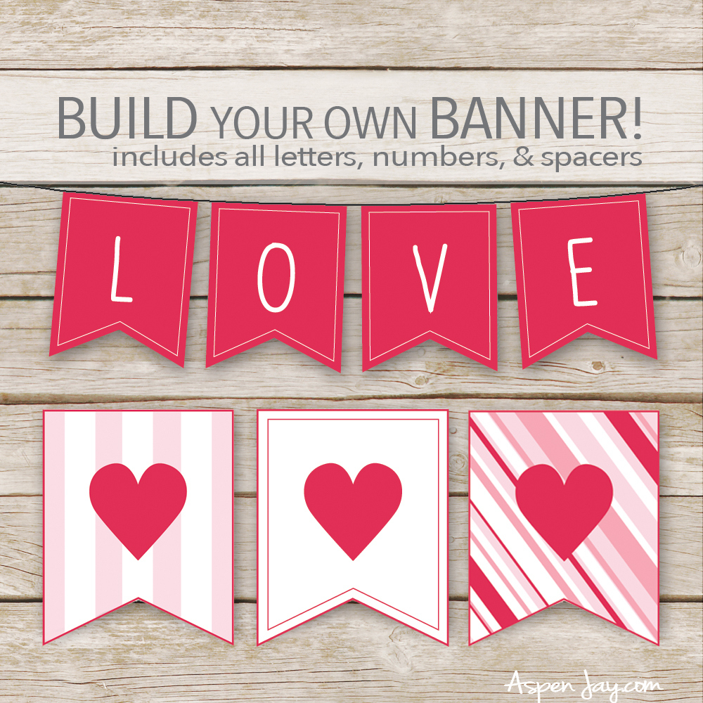 Free Valentines Xoxo Banner You Will Swoon Over - Aspen Jay with regard to Free Valentine Banner Printable