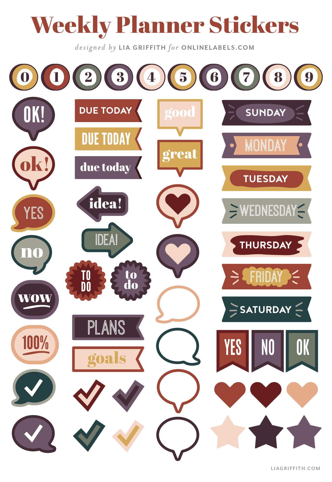 Free Weekly Planner Printable &amp;amp; Printable Planner Stickers - Lia pertaining to Free Printable Stickers For Planner