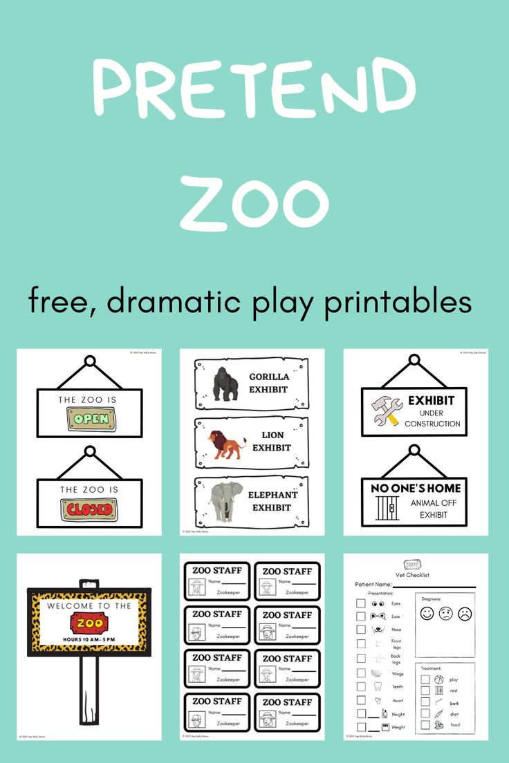 Free Zoo Dramatic Play Printables For Pretend Play At School And regarding Free Dramatic Play Printables