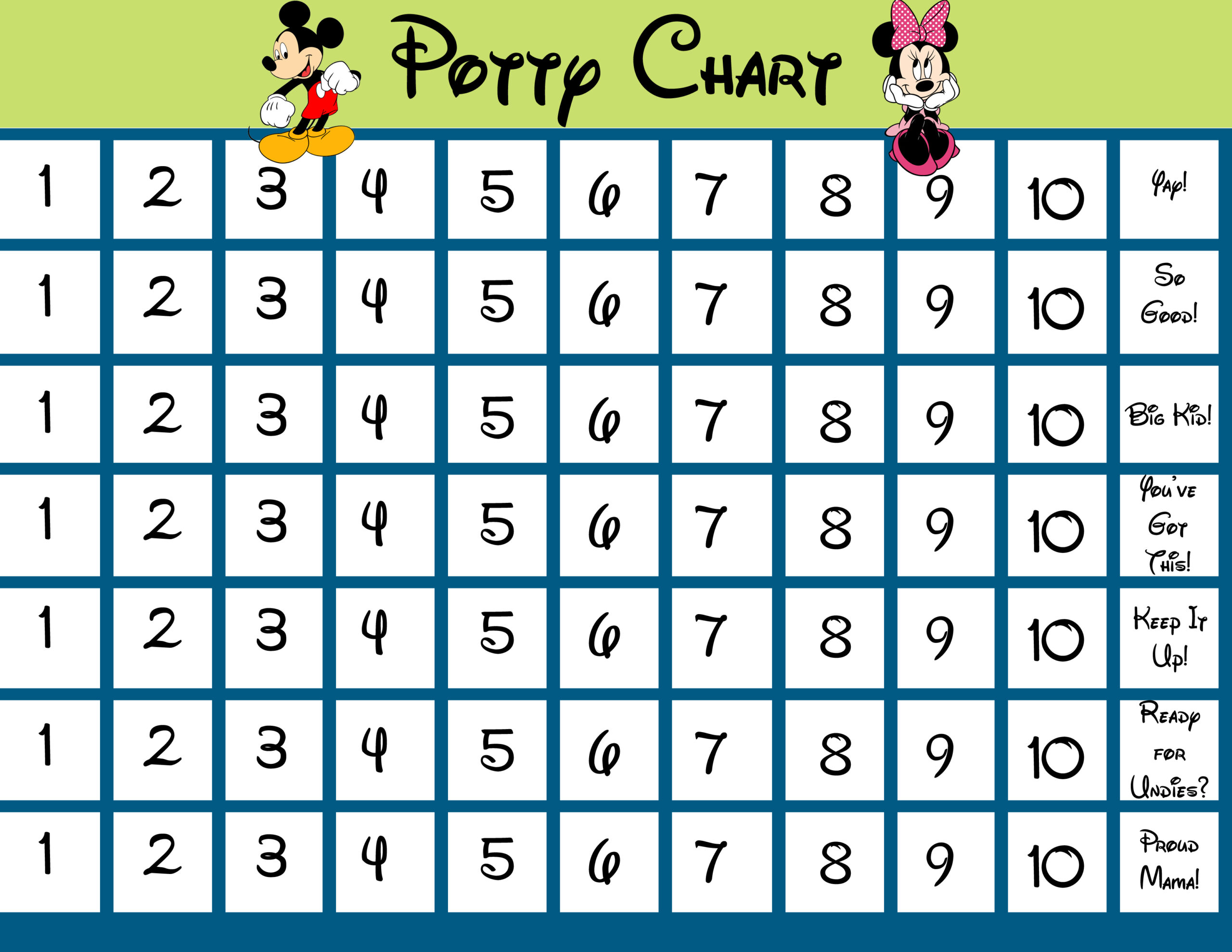Freebie For The Little Ones throughout Free Printable Mickey Mouse Potty Training Chart