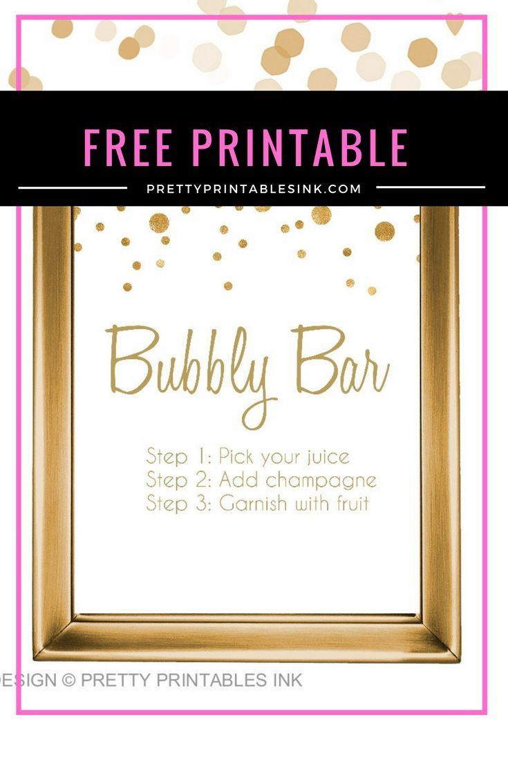 Freebie Friday - Bubbly Bar Sign - Pretty Printables Ink for Bubbly Bar Sign Printable Free