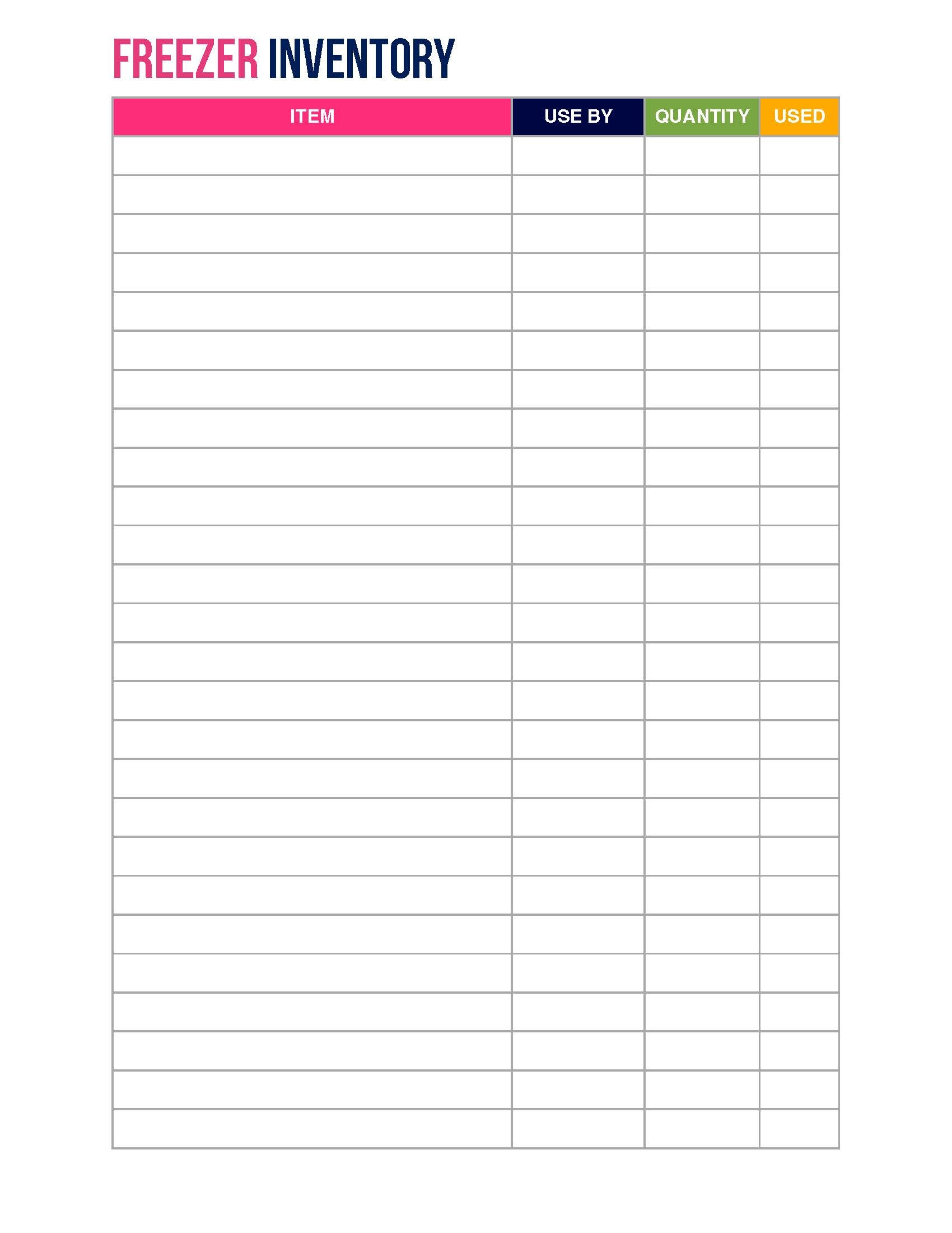 Freezer And Pantry Inventory | Free Printable! - Mother Thyme with Freezer Inventory Printable Free