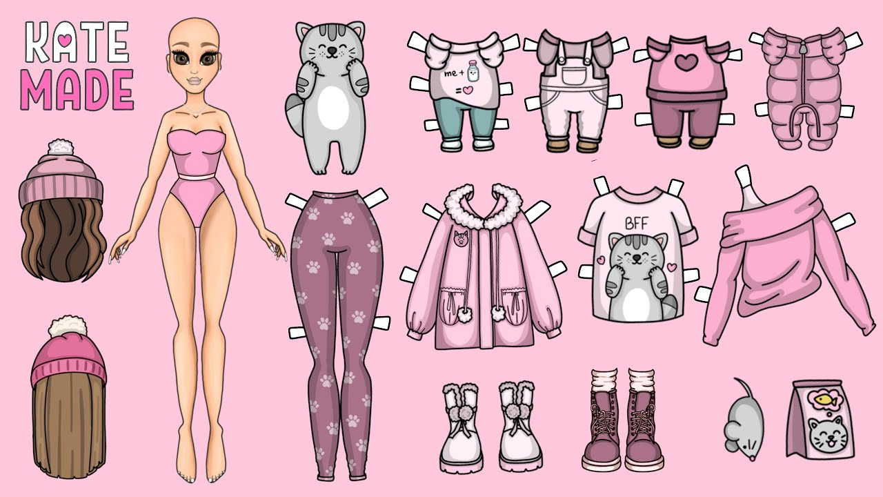 Fun Crafts To Make At Home | Diy with Kate Made Paper Doll Free Printable