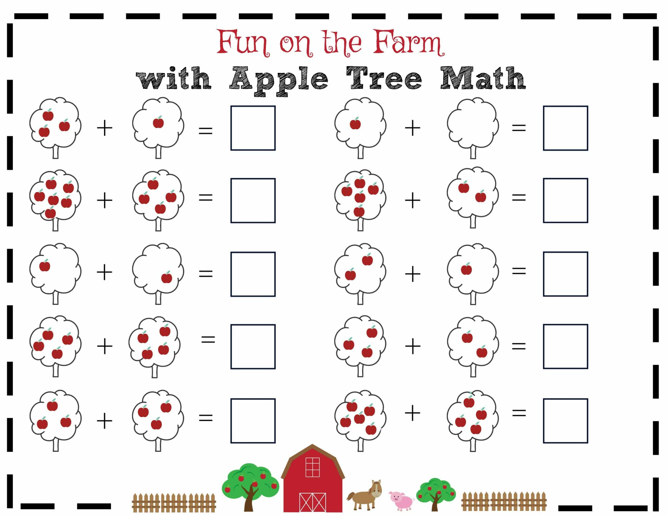 Fun On The Farm With Apple Tree Math - Only Passionate Curiosity pertaining to Printable Apple Place Value Worksheet