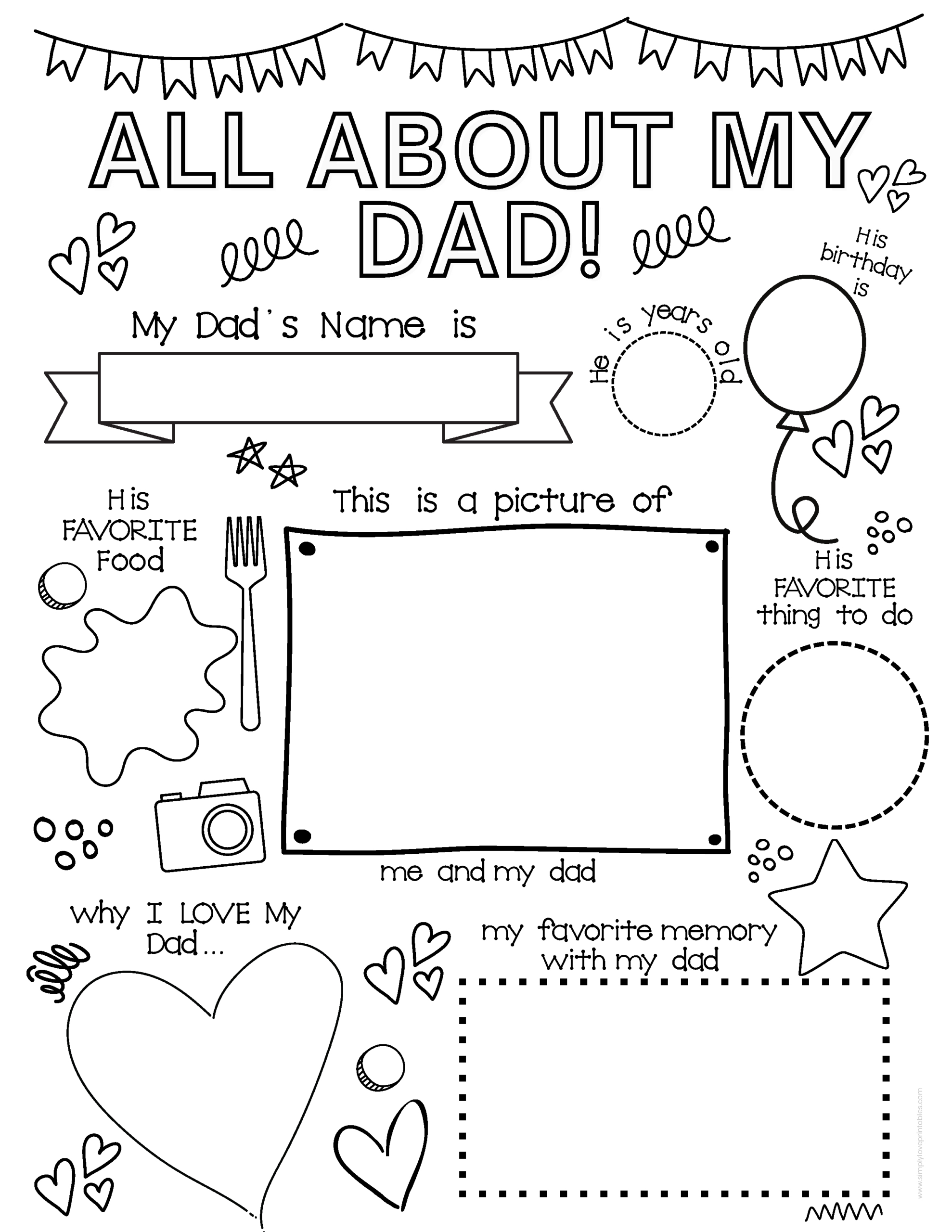 Fun Printables To Celebrate Father&amp;#039;S Day | Simply Love Printables for All About My Grandpa Free Printable