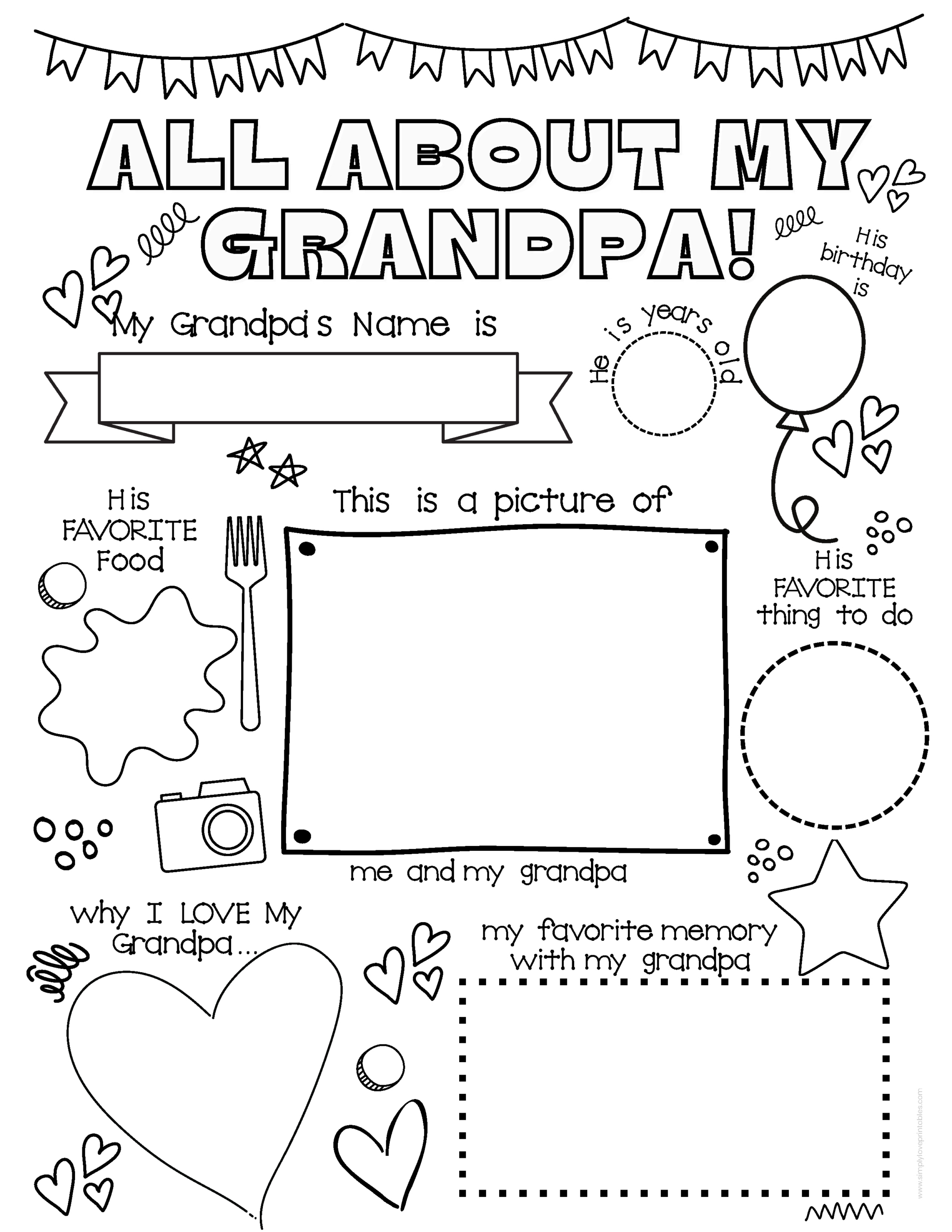 Fun Printables To Celebrate Father&amp;#039;S Day | Simply Love Printables intended for All About My Grandpa Printable Free
