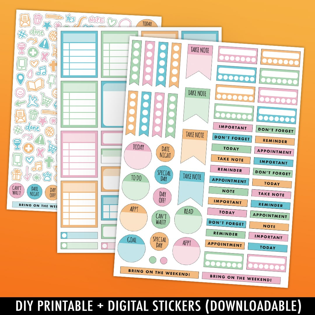 Functional Stickers (042) - Sarah Renae Clark - Coloring Book throughout Free Printable Functional Planner Stickers