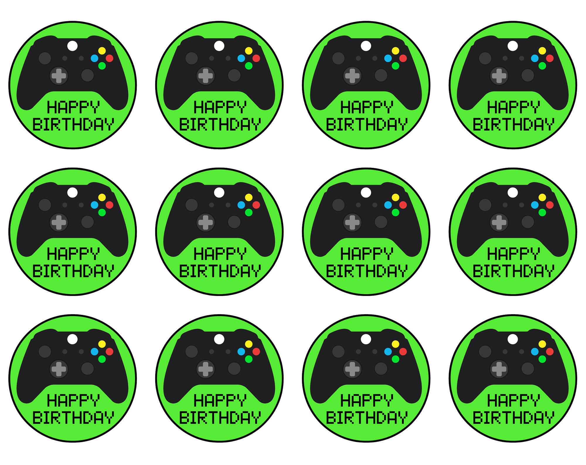 Game Controller Cupcake Toppers / Picks / Printable Label Stickers with regard to Free Printable Video Game Cupcake Toppers