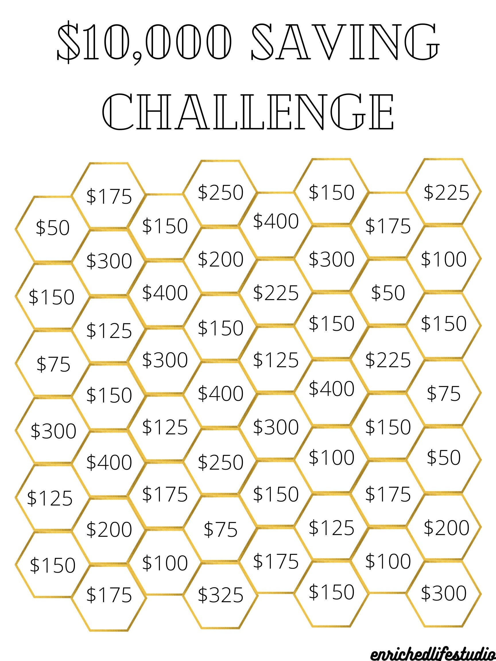 Geld Sparen Challenge Printable, Sparen Sie 10.000 Dollar In 52 Wochen regarding 10000 Savings Challenge Printable