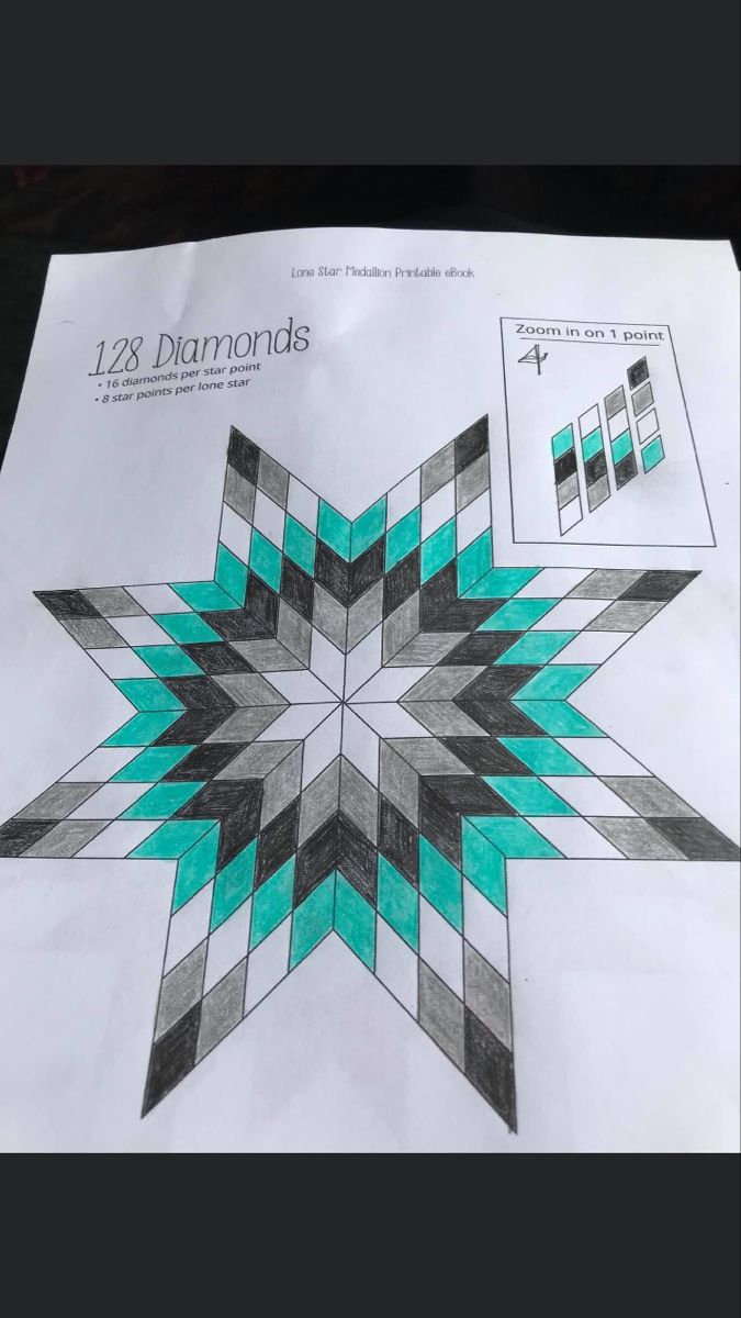 Geometric Lone Star Quilt Pattern | American Quilts for Printable Native American Quilt Patterns Free