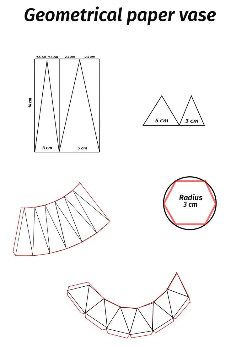 Geometric Paper Vase | Diy Paper Craft | Home Decor Ideas | How To in Printable Paper Vase Template