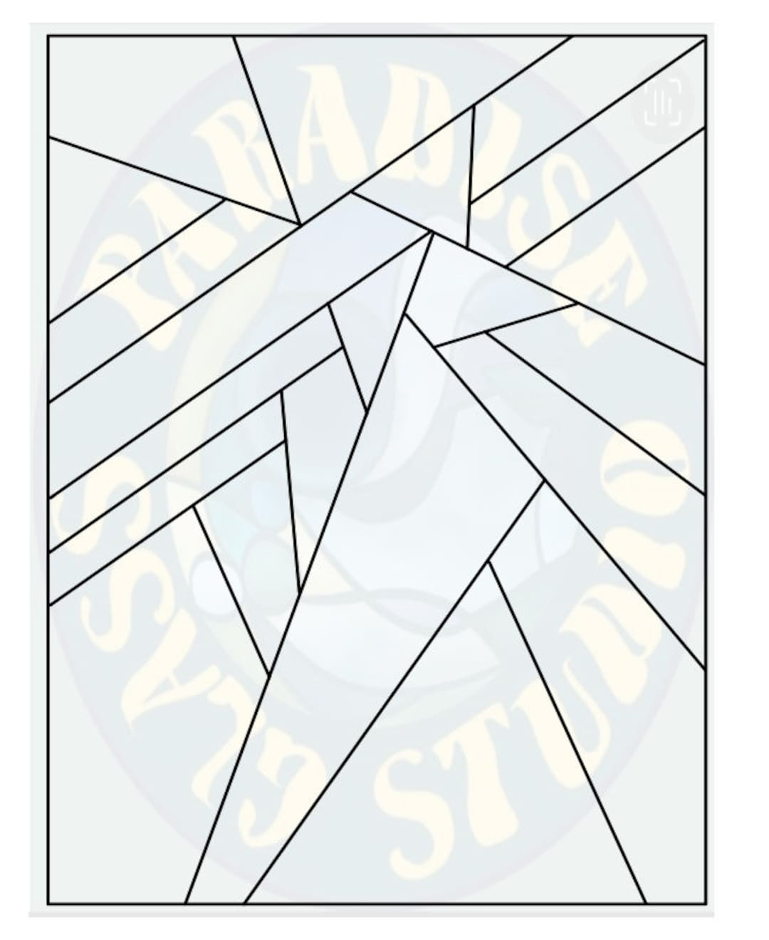 Geometric Stained Glass Pattern Pdf Digital File - Etsy regarding Printable Geometric Stained Glass Patterns