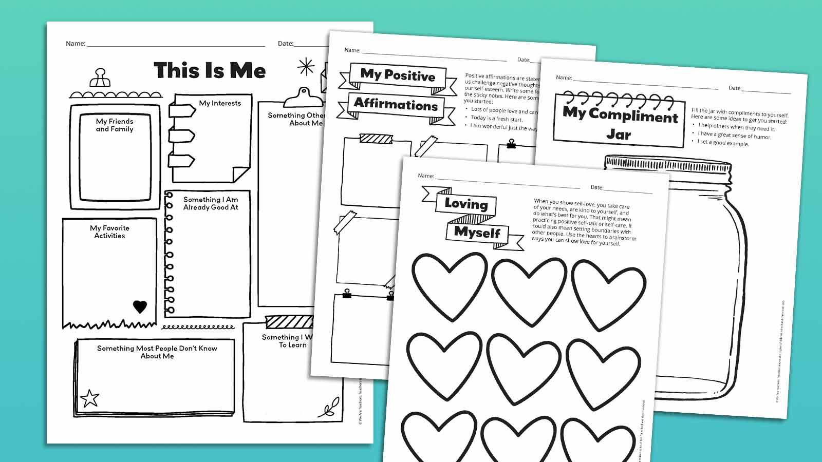 Get Our Free Bundle Of Self-Esteem Worksheets inside Free Printable Self Love Worksheets