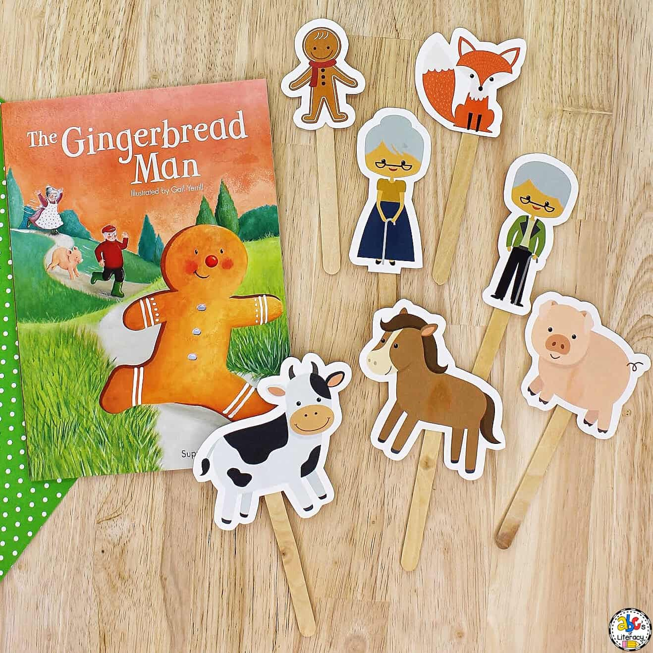 Gingerbread Man Stick Puppets for Gingerbread Man Characters Free Printables
