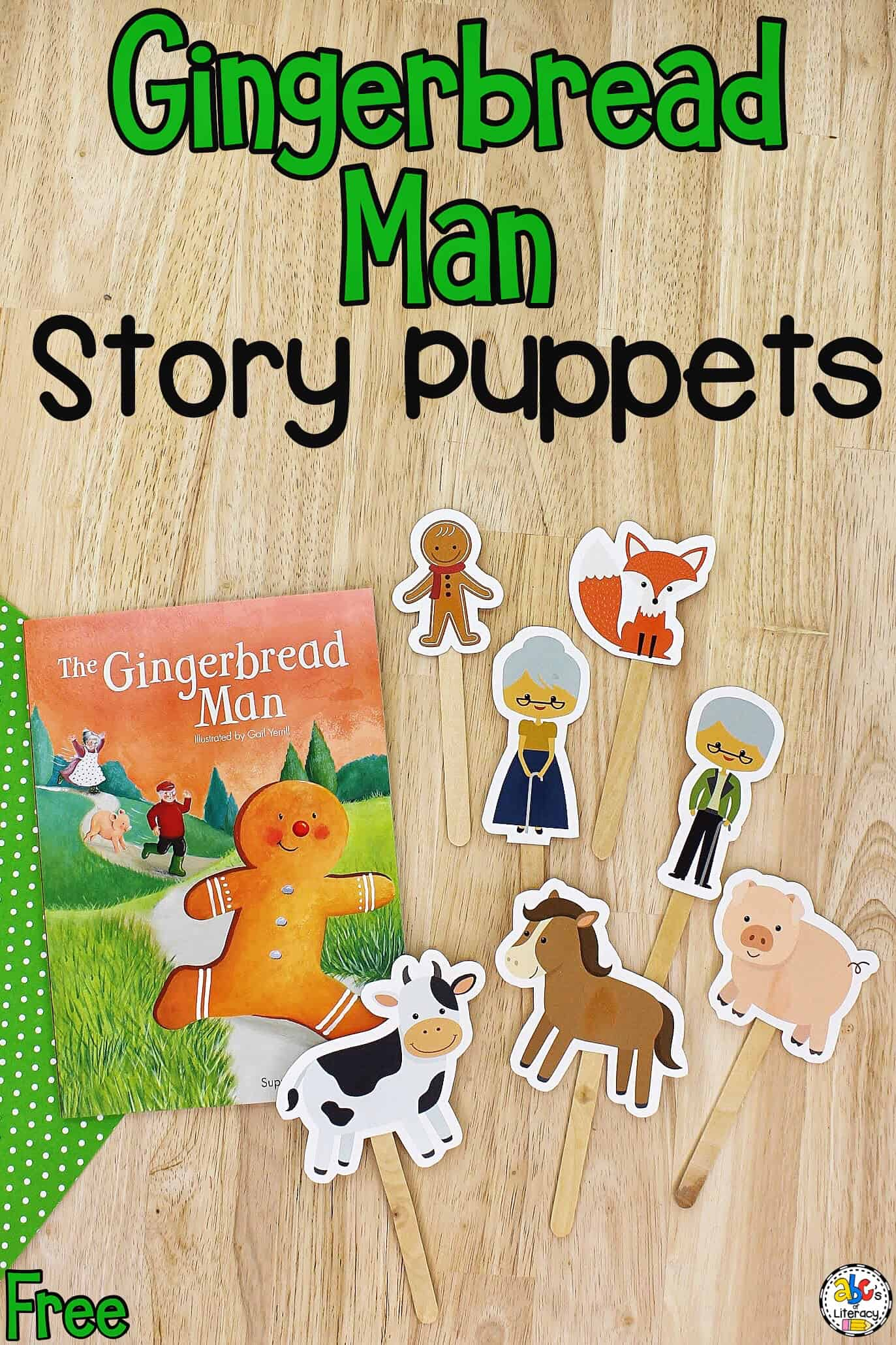 Gingerbread Man Stick Puppets in Gingerbread Man Characters Free Printables