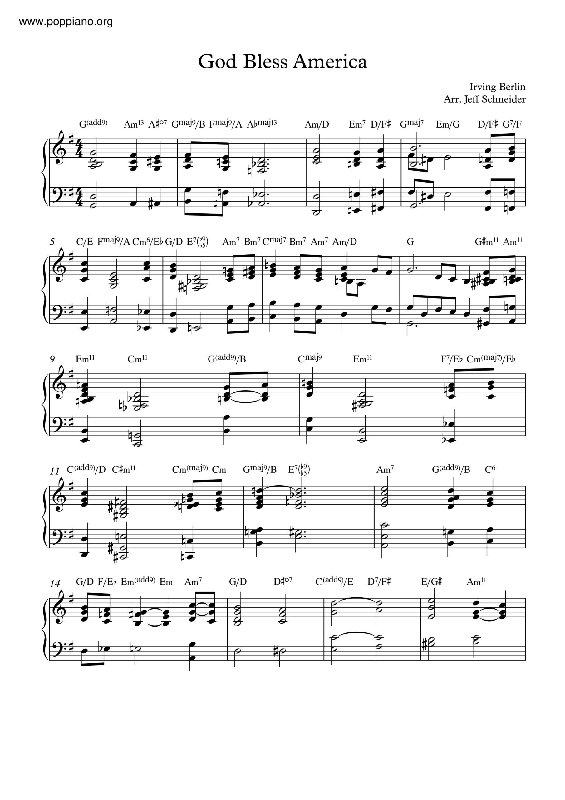 God Bless America Voice And Piano Sheet Music For Piano (Piano Duo regarding Downloadable Free Printable God Bless America Sheet Music