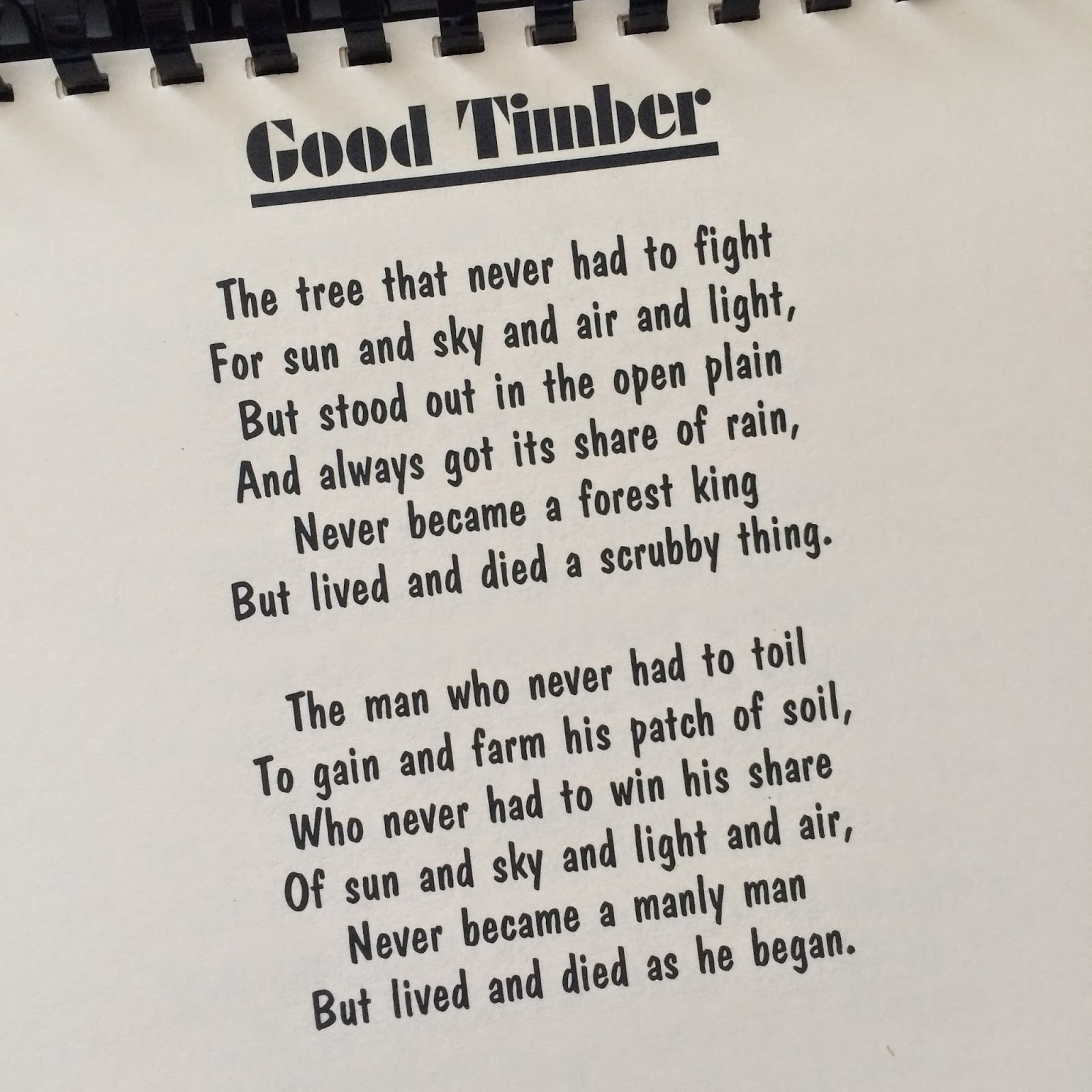 Good Timber Printable | Audrey Fuller intended for Good Timber Poem Printable