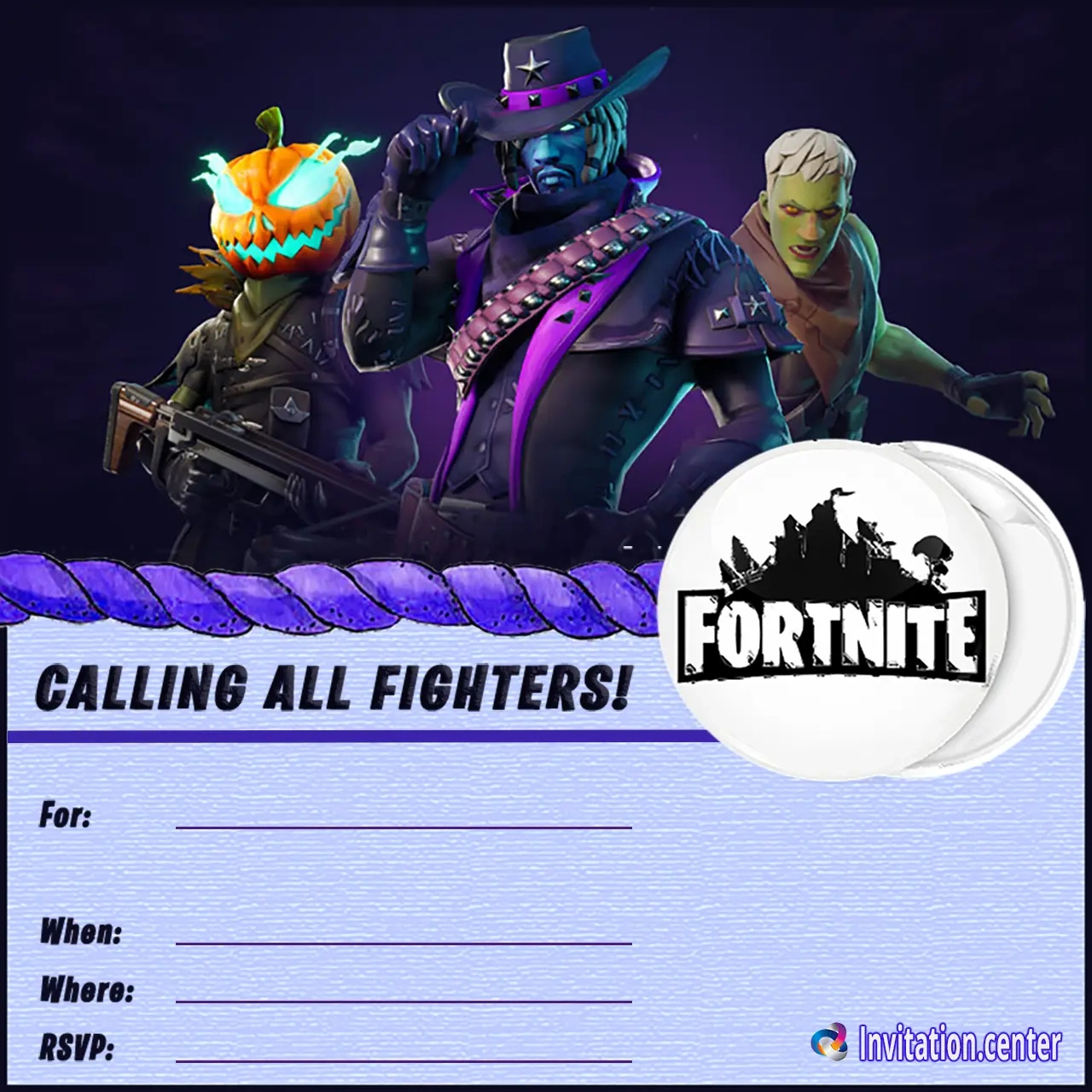 Grab Your Free Fortnite Invitation Templates! - Invitation Center intended for Downloadable Free Printable Fortnite Invitations
