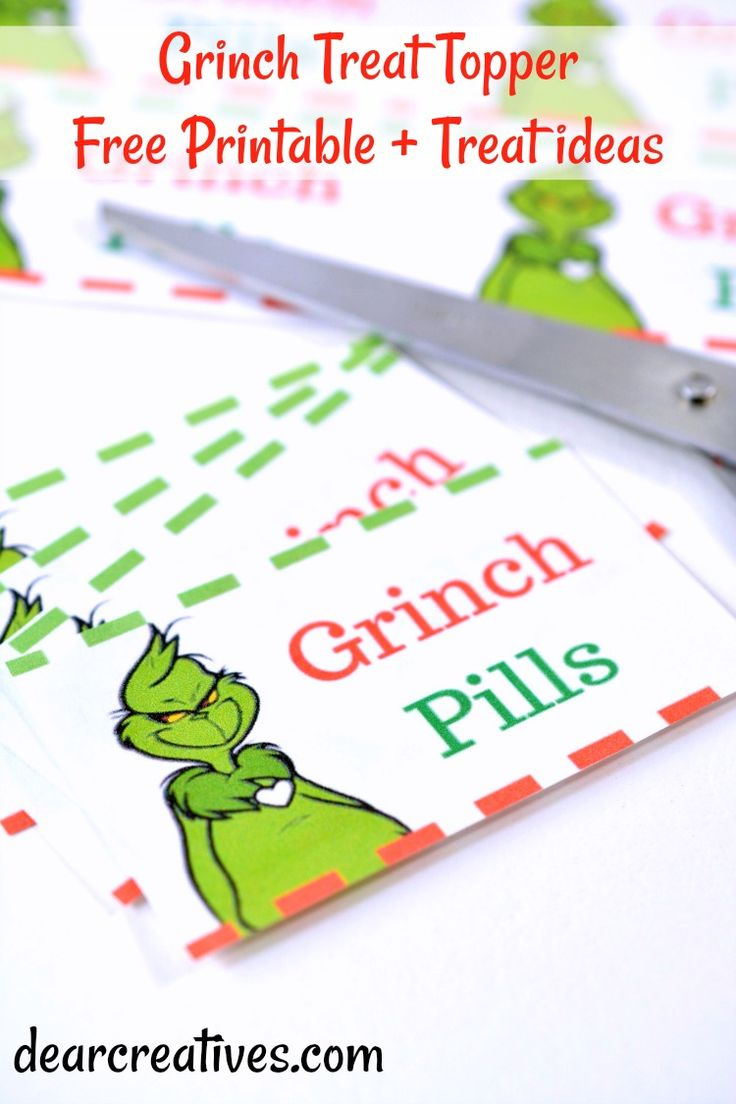 Grinch Candy Bag With Free Printable Treat Bagtoppers - Dear Creatives with regard to Free Printable Grinch Pills Bag Topper