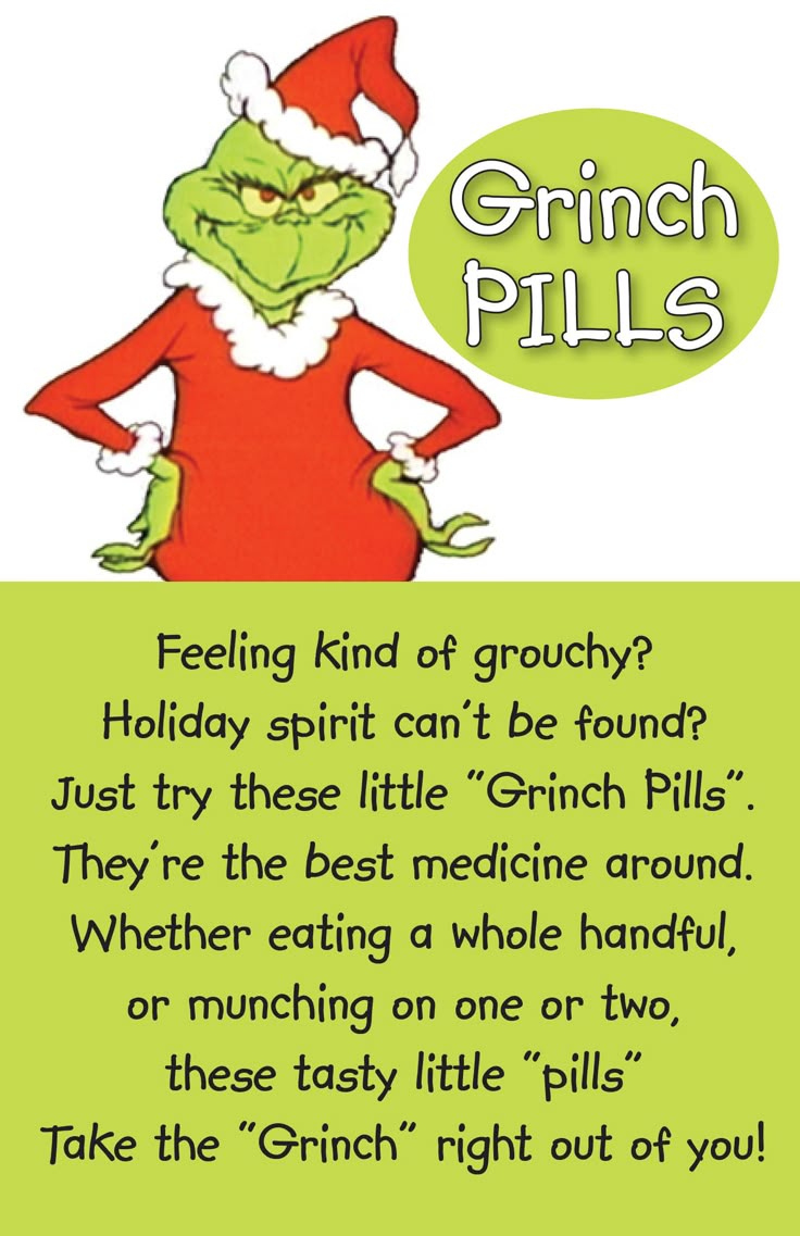 Grinch Pills for Free Grinch Pills Printable