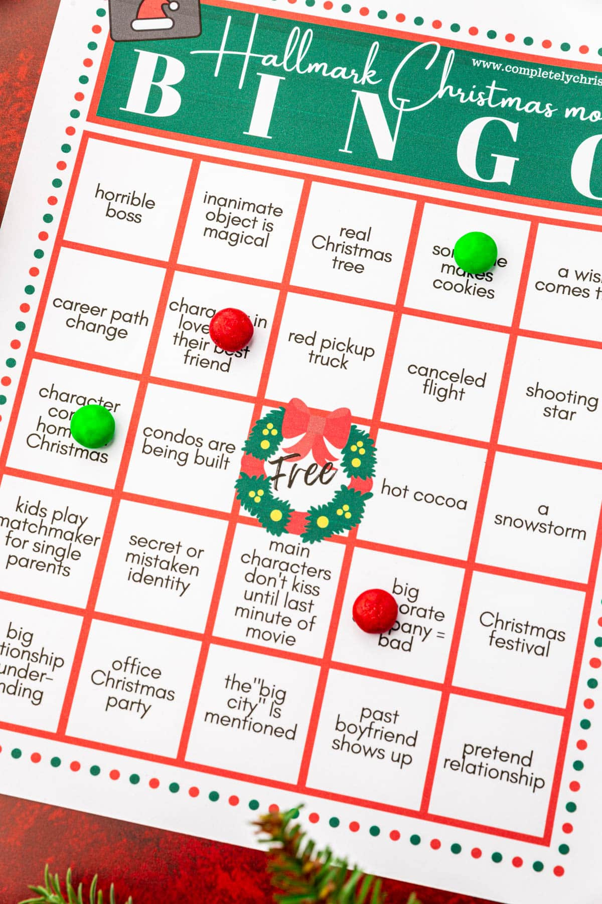 Hallmark Christmas Movie Bingo Free Printable for Hallmark Movie Bingo Cards Free