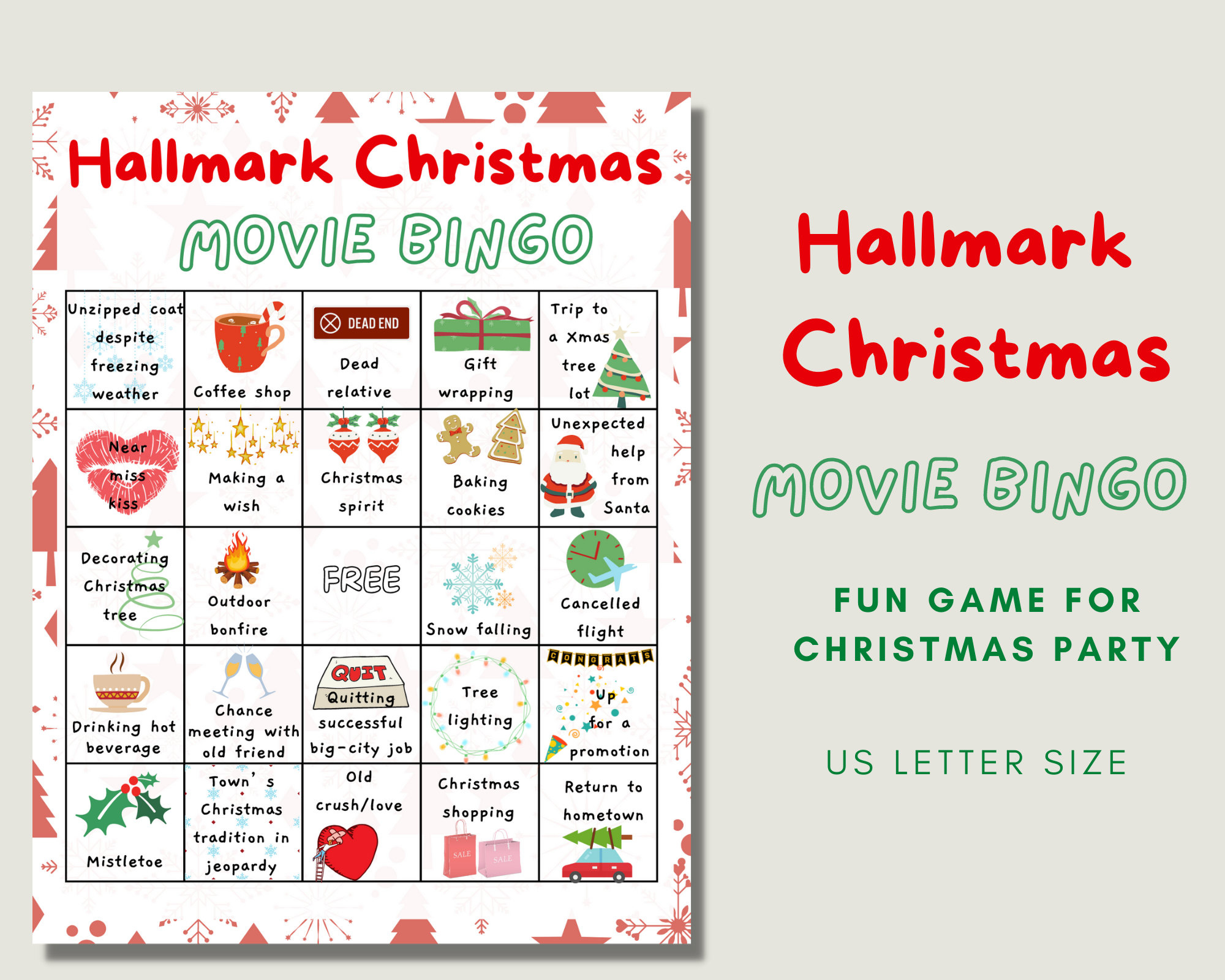 Hallmark Christmas Movie Bingo, Printable Christmas Bingo Cards with regard to Hallmark Movie Bingo Cards