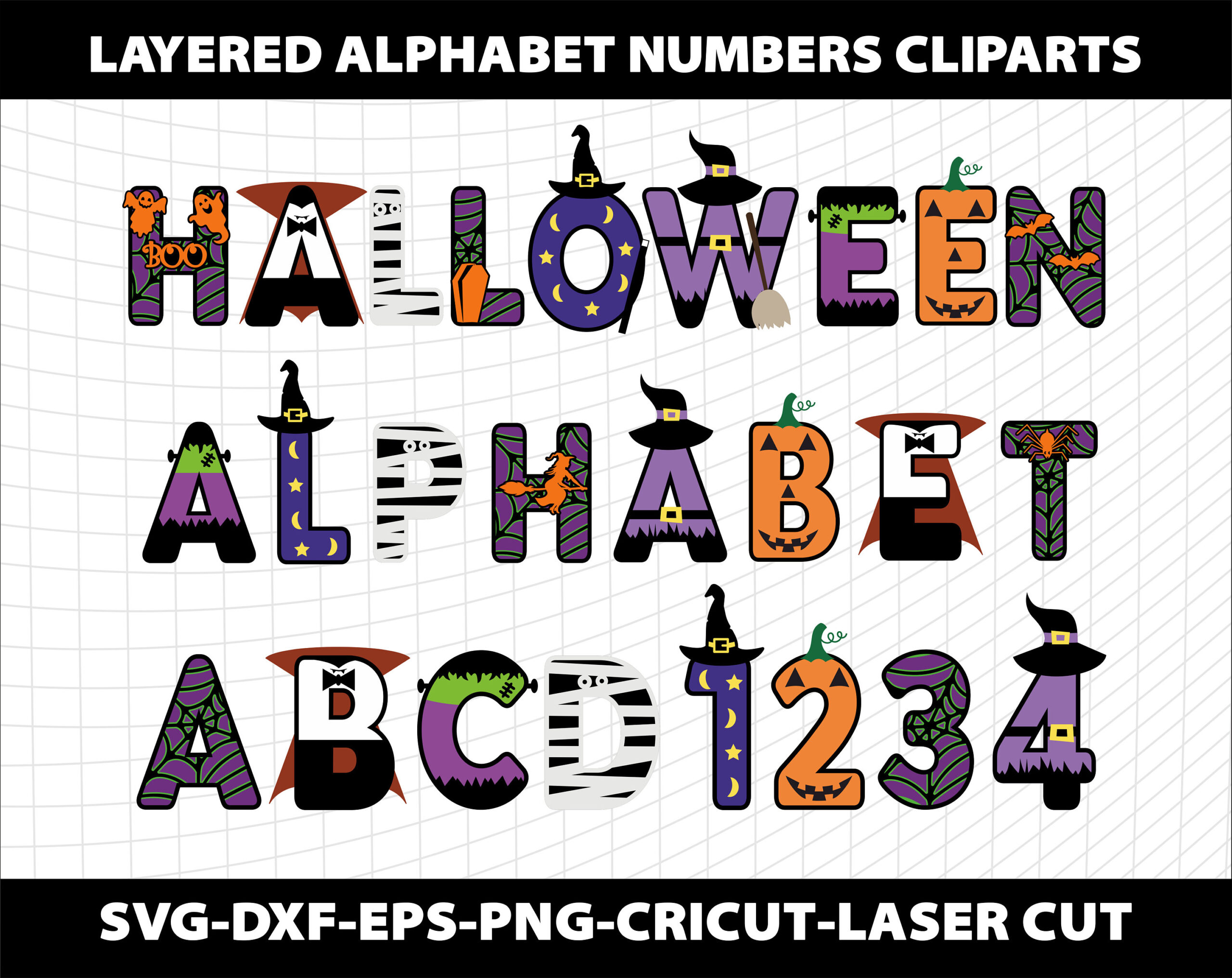Halloween Alphabet Letters Svg Png Template Spooky Scary Horror with regard to Scary Halloween Letters Printable
