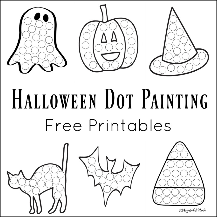 Halloween Dot Painting {Free Printables} - The Resourceful Mama for Do A Dot Halloween Printables