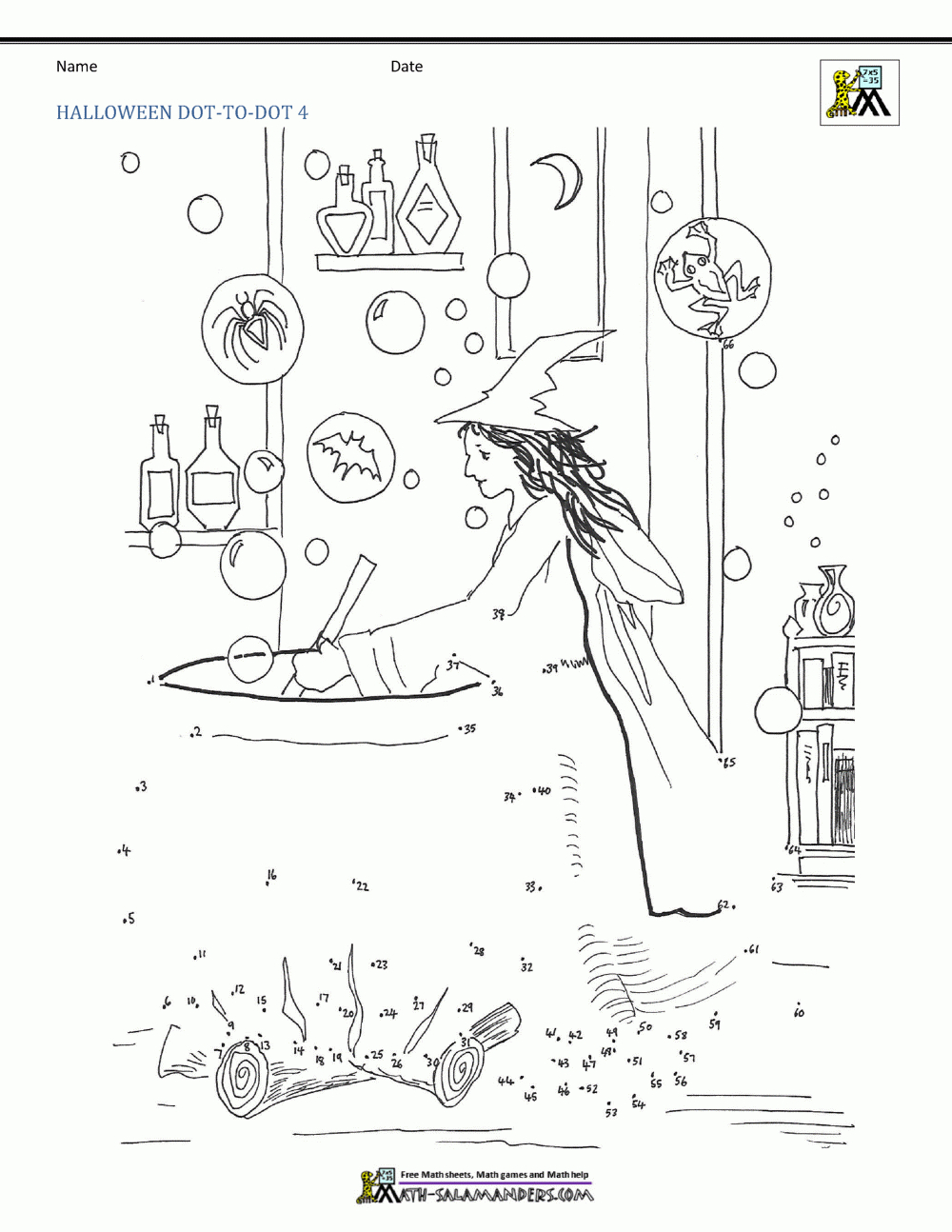 Halloween Dot To Dot Printables in Printable Medium Halloween Dot To Dot