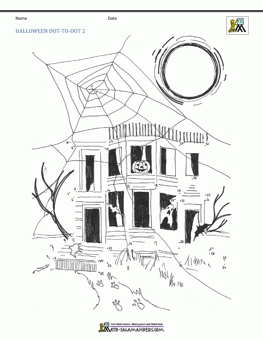 Halloween Dot To Dot regarding Printable Medium Halloween Dot To Dot