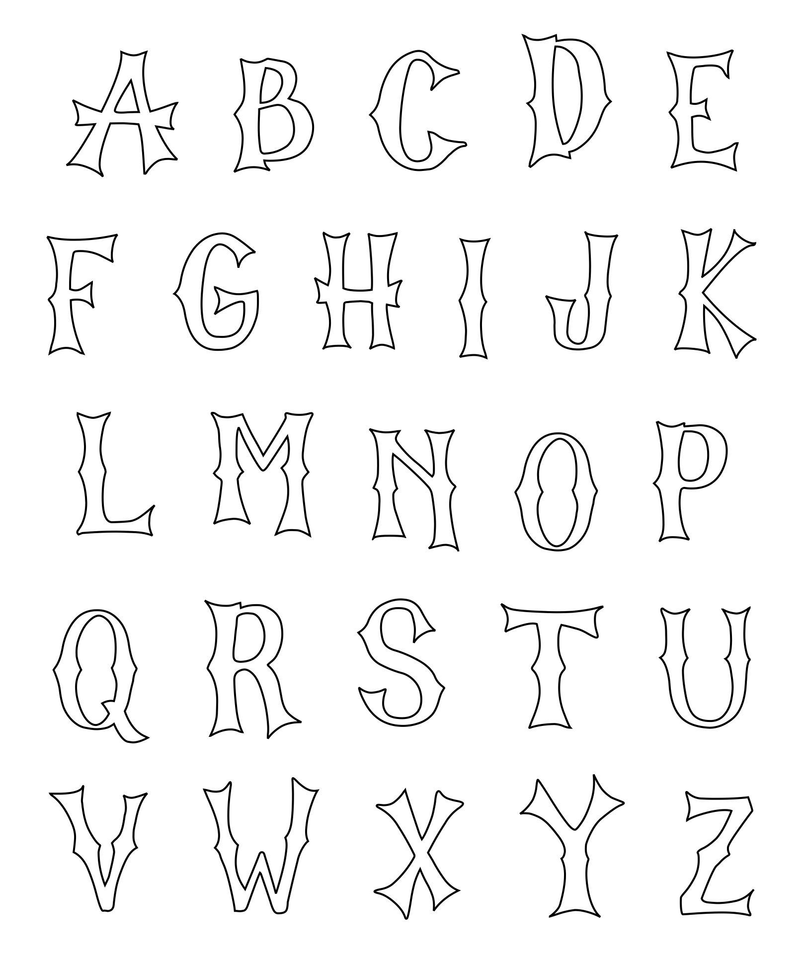Halloween Letter Stencils - 15 Free Pdf Printables | Printablee in Printable Halloween Letter Stencils