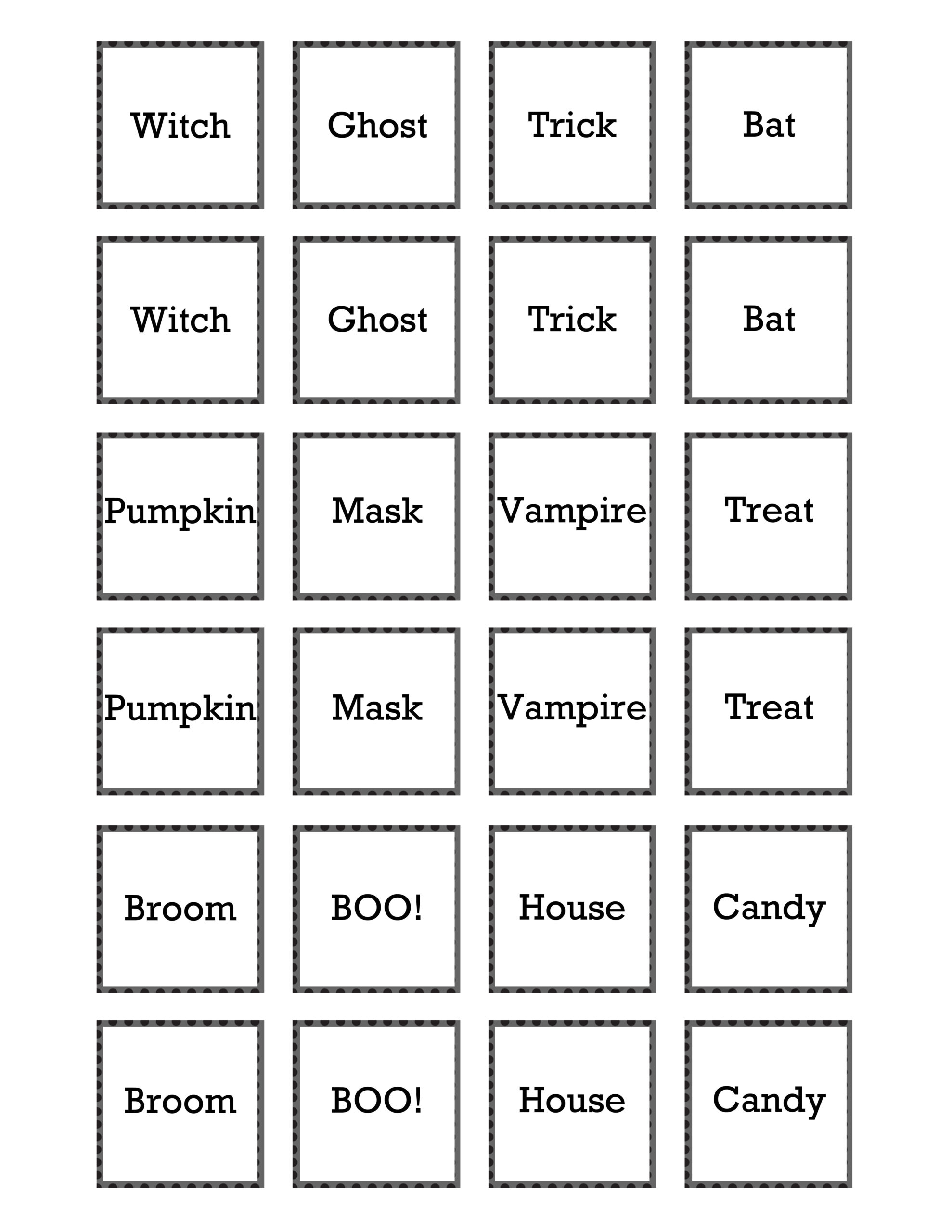 Halloween Printable Memory Game - 30 Minute Crafts pertaining to Free Printable Memory Games For Adults