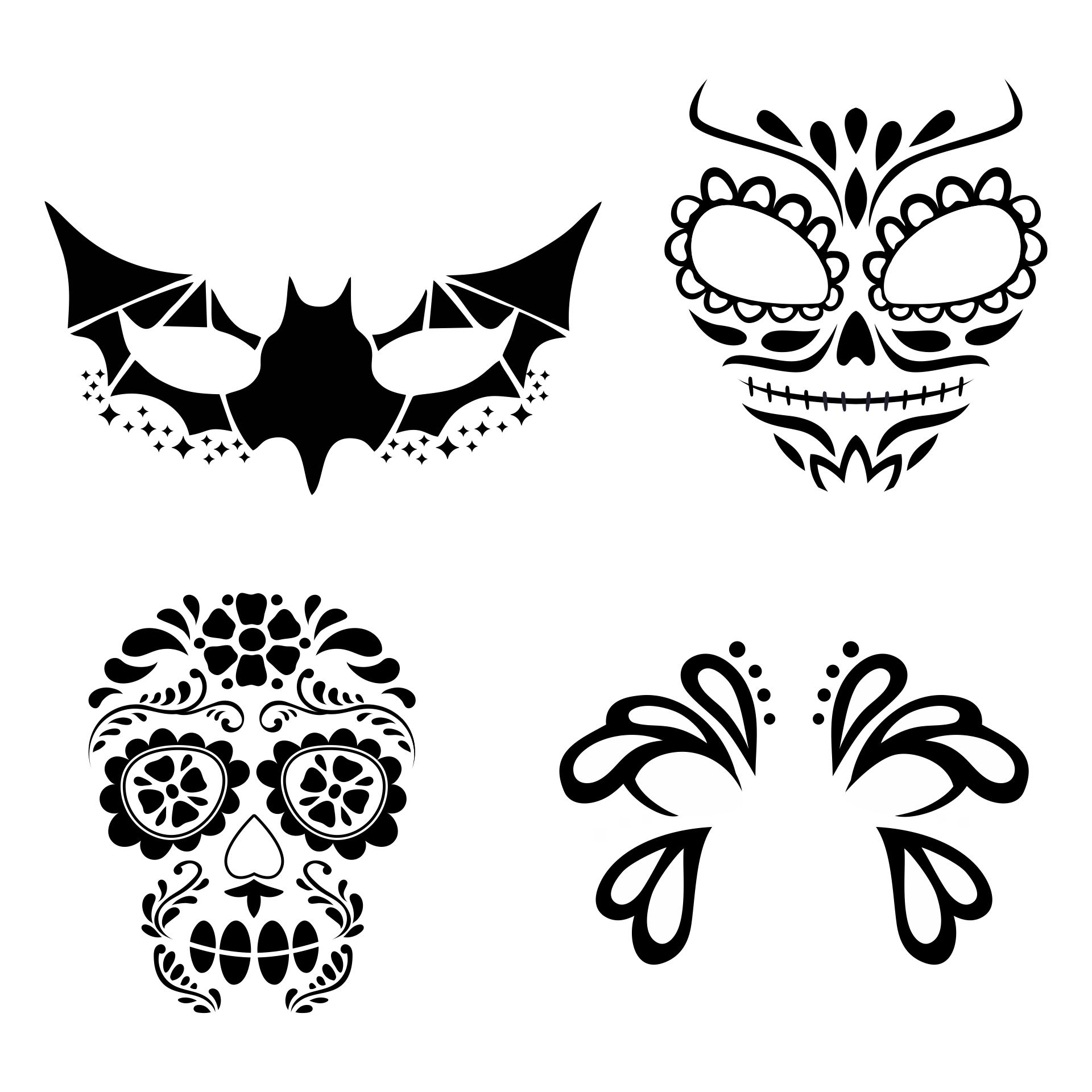 Halloween Stencils - 15 Free Pdf Printables | Printablee with Free Face Painting Stencils Printable