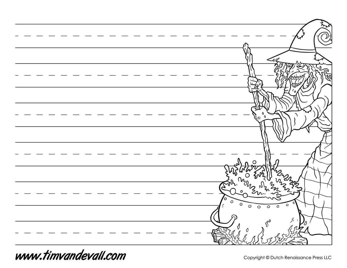 Halloween Writing Paper Template – Tims Printables - Worksheets within Halloween Printable Writing Paper