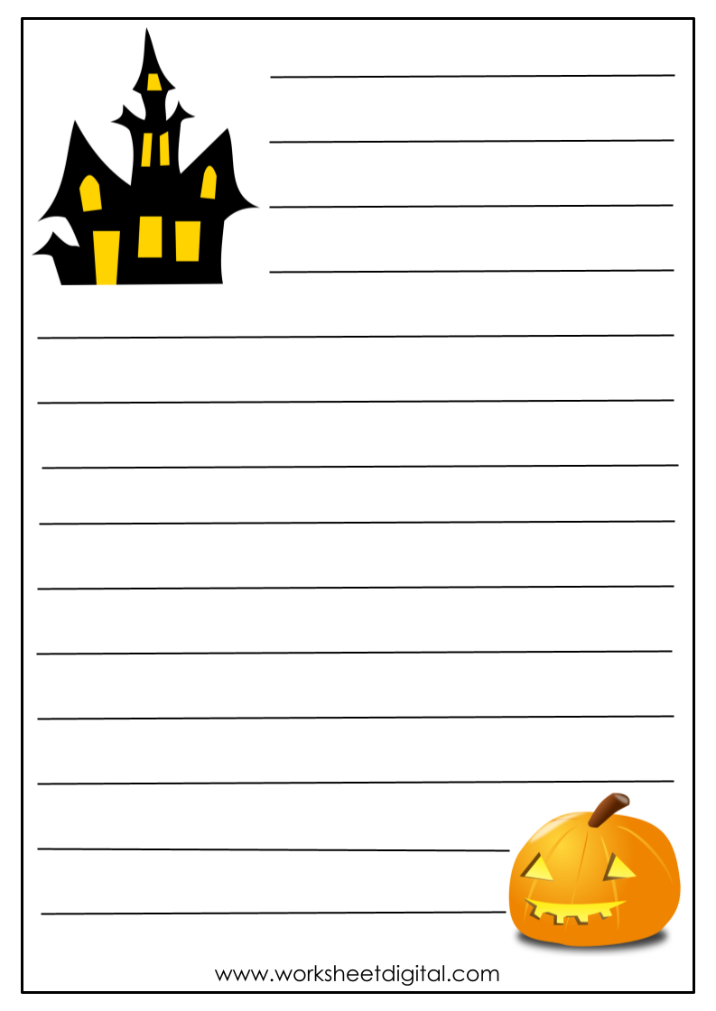 Halloween Writing Template - Worksheet Digital - Worksheets Library inside Halloween Printable Writing Paper