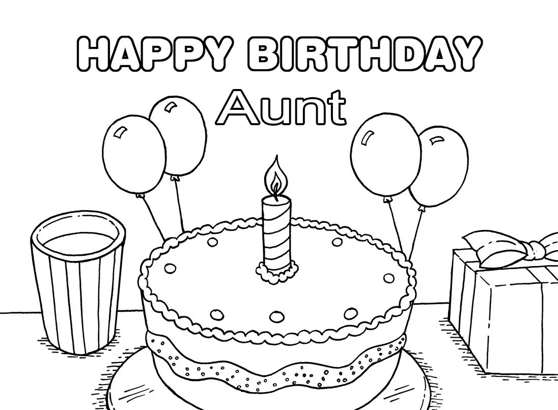 Happy Birthday Aunt Coloring Pages - Worksheets Library in Free Printable Birthday Card For Aunt