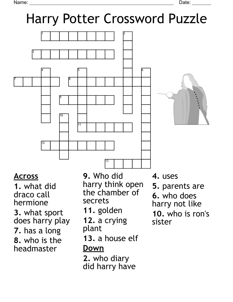 Harry Potter Crossword Puzzle - Wordmint in Crosswords For Beginners Printable