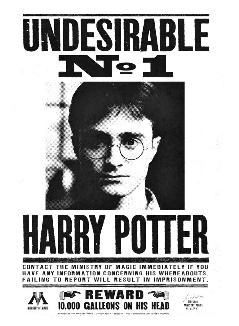 Harry Potter Props — Undesirable Nº 1 Poster. with Harry Potter Printable Posters Free