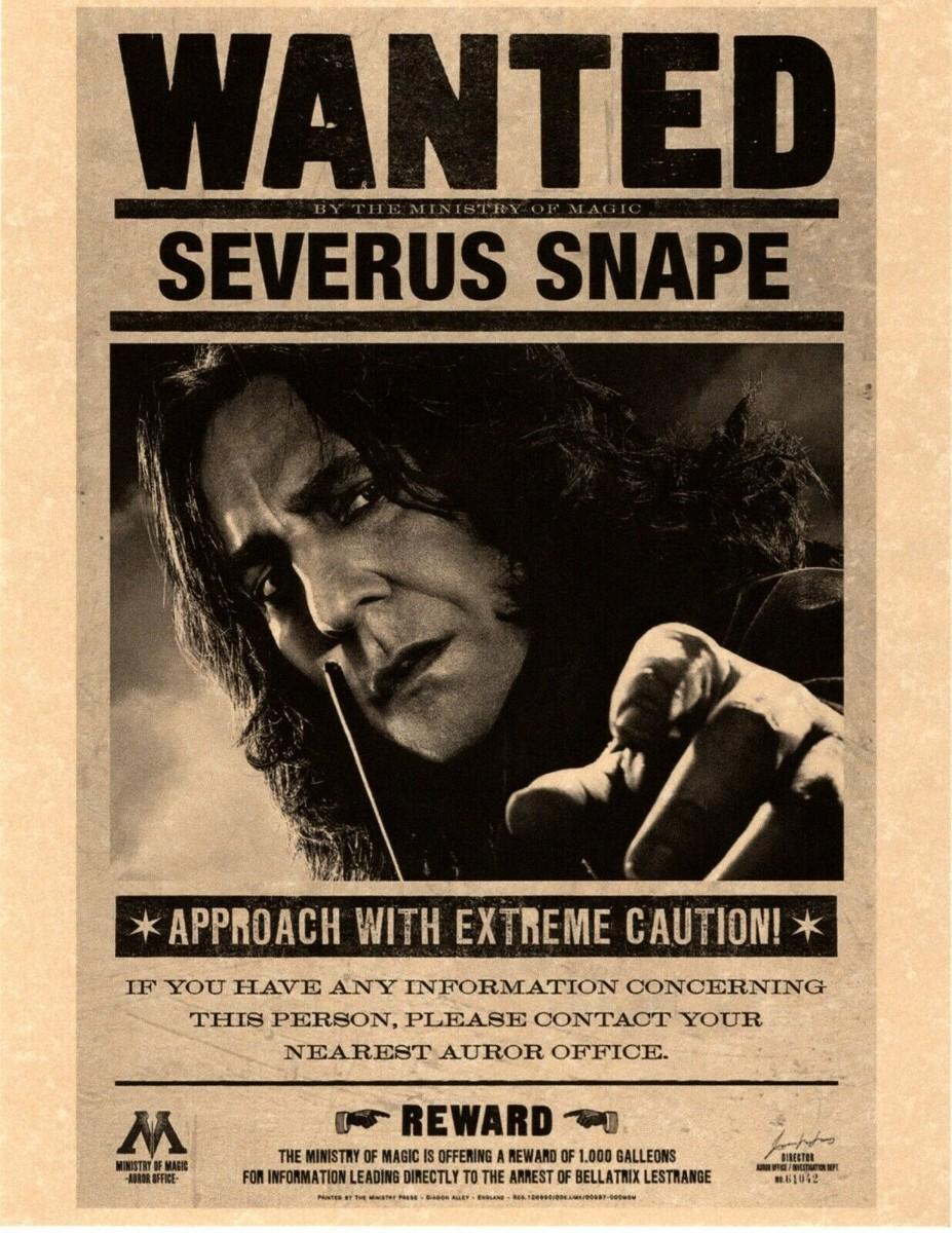Harry Potter Severus Snape Wanted Prop Print | Estatesales for Harry Potter Wanted Posters Printable