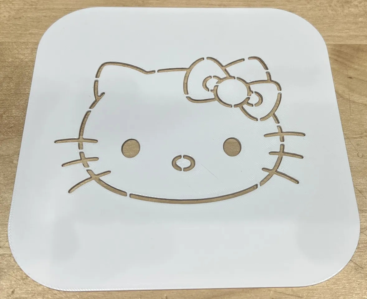 Hello Kitty Drawing Stencil Von Jason M. | Kostenloses Stl-Modell with Hello Kitty Stencil Printable
