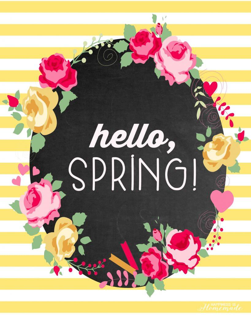 Hello, Spring!&amp;quot; Free Printable - Happiness Is Homemade pertaining to Hello Spring Free Printable