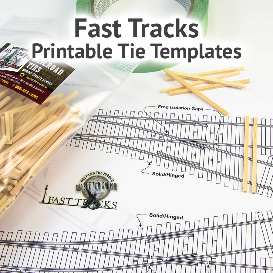 Ho Scale, #4 Turnout - Printable Track Template for Free Printable Ho Scale Track Templates